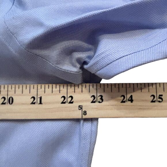 Banana Republic Men’s French Cuff Shirt Large 16-16 1/2 Blue Birds Eye Pattern - Picture 6 of 8